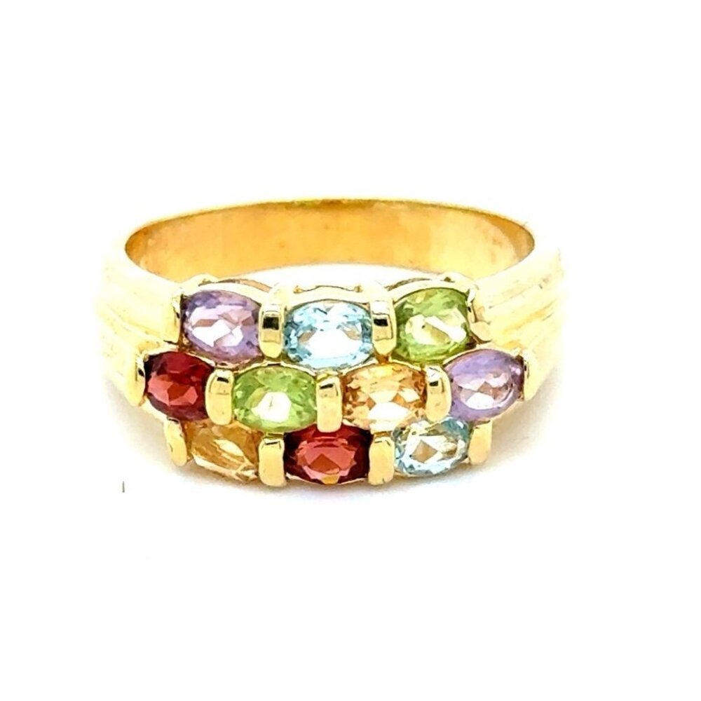 Gold Colored Multi-Stones Ring